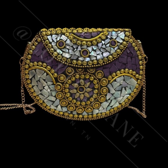 Ramla Beverly Hills Hand-Crafted Bag in Purple - Picture 4 of 6
